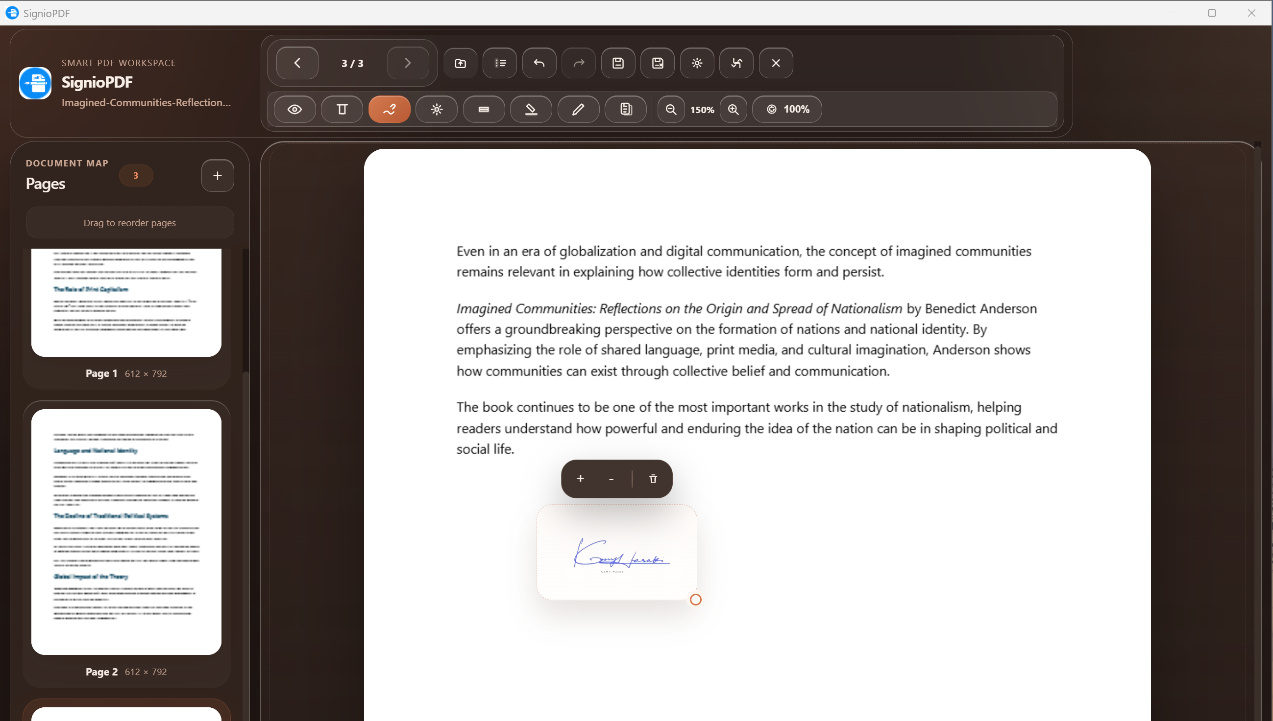 SignioPDF signature workflow